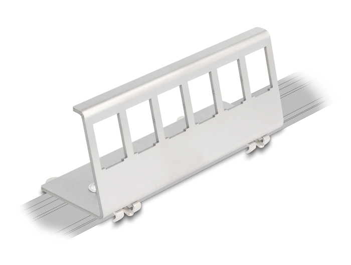 Delock Keystone Metall Halterung 6 Port für Hutschiene #3 
