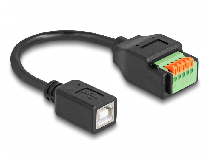 Delock USB 2.0 Kabel Typ-B Buchse zu Terminalblock Adapter mit Drucktaster 15 cm #2 