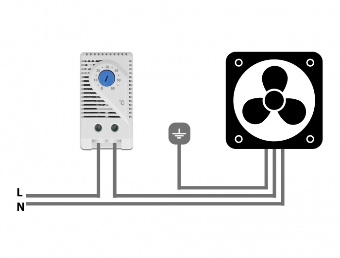 Delock Thermostat mit Öffner-Kontakt für Hutschiene #4 