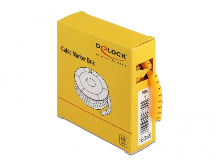 Delock Kabelmarker Box, Nr: 1, gelb, 500 Stück #1 