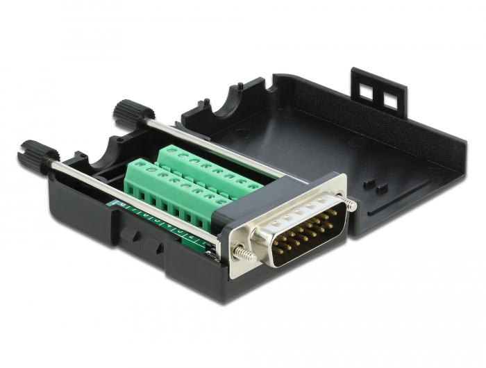 Delock D-Sub15 Stecker zu Terminalblock mit Gehäuse #1 