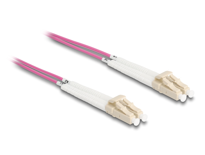 Delock LWL Kabel LC Duplex zu LC Duplex Multimode OM4 winkelbar 2 m #4 