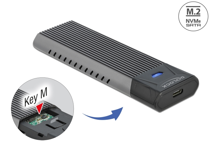 Delock Externes USB Type-C™ Combo Gehäuse für M.2 NVMe PCIe oder SATA SSD - werkzeugfrei #1 