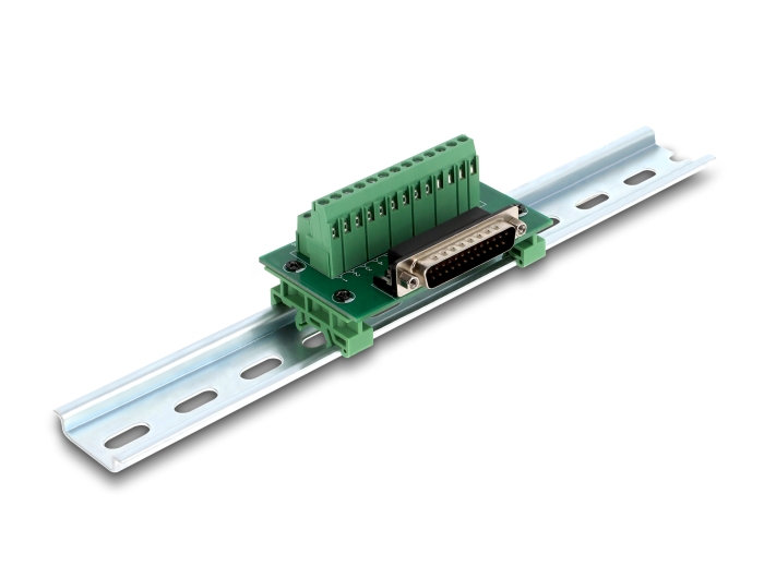 Delock D-Sub 25 Pin Stecker zu Terminalblock für Hutschiene #1 