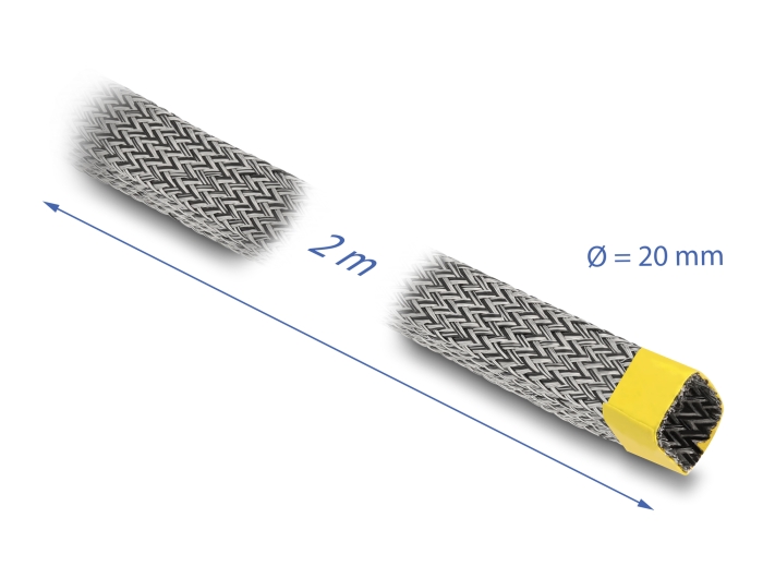 Delock Geflechtschlauch zur EMI Abschirmung dehnbar 2 m x 20 mm #2 