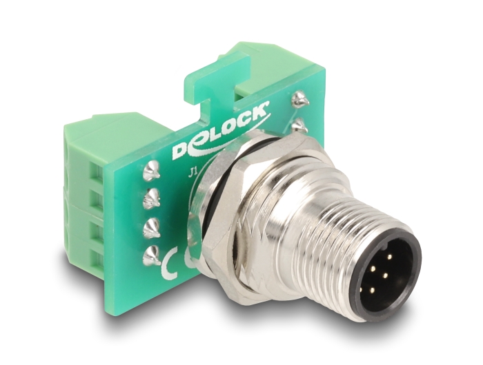 Delock M12 Übergabemodul Adapter A-kodiert 8 Pin Stecker zu 9 Pin Terminalblock zum Einbau #1 