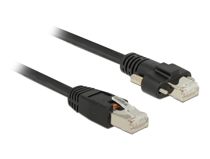 Delock GigE Kamera Kabel RJ45 Stecker zu RJ45 Stecker mit Schrauben Cat.6 S/FTP 10 m #3 