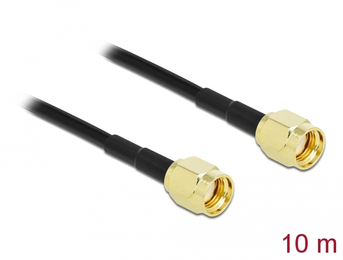 Delock Antennenkabel RP-SMA Stecker zu RP-SMA Stecker LMR/CFD100 10 m low loss #1 