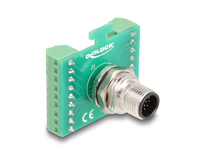 Delock M12 Übergabemodul Adapter A-kodiert 17 Pin Stecker zu 18 Pin Terminalblock zum Einbau #1 