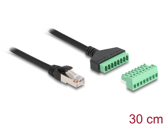 Delock RJ45 Kabel Cat.6 Stecker zu Terminalblock Adapter 30 cm 2-teilig #1 