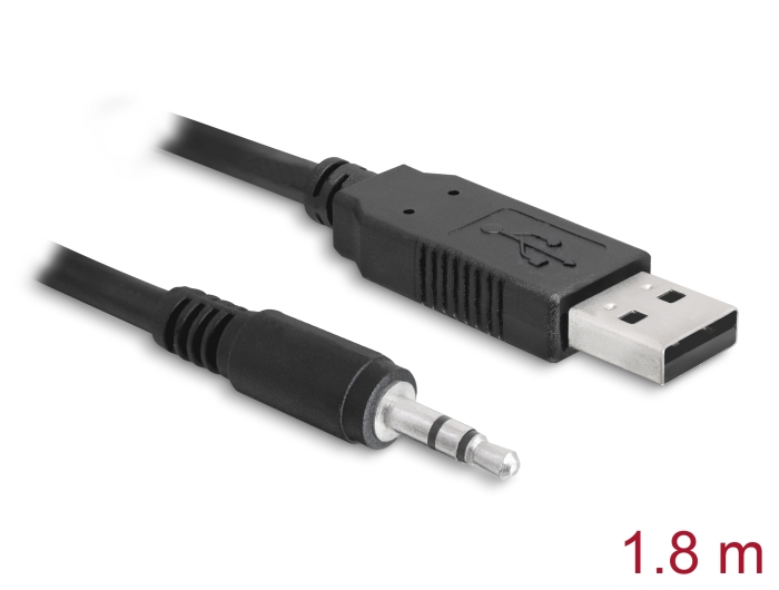 Delock Konverter USB 2.0 Typ-A Stecker zu Seriell TTL 3,5 mm 3 Pin Klinke 1,8 m (5 V) #1 
