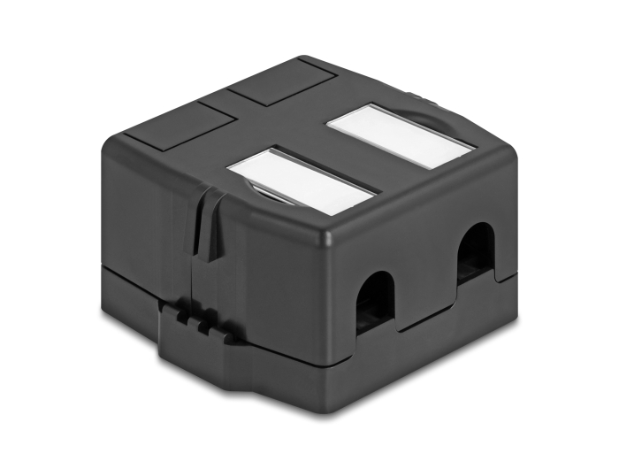 Delock Keystone Leergehäuse 2 Port mit magnetischer Unterseite, schwarz #3 