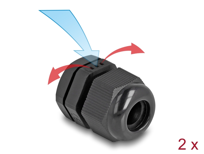 Delock Kabelverschraubung M16 mit Belüftung IP68 staub- und wasserdicht schwarz 2 Stück #1 