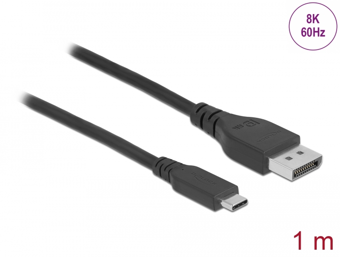 Delock Bidirektionales USB Type-C™ zu DisplayPort Kabel (DP Alt Mode) 8K 60 Hz 1 m DP 8K zertifiziert #1 