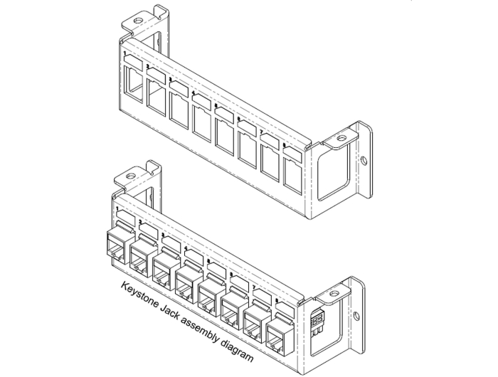 Delock Keystone Halterung 8 Port Panel Aufbau horizontal #4 