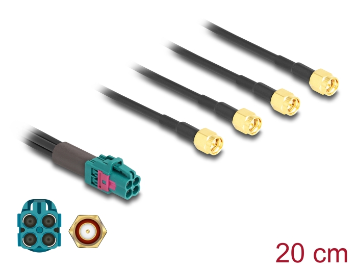 Delock Kabel Mini FAKRA Z Buchse quad zu 4 x SMA Stecker A-Typ Premium #1 