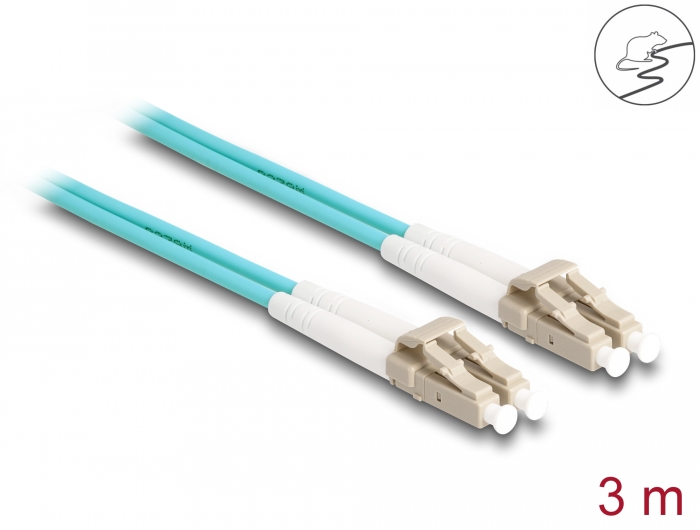 Delock LWL Kabel mit Metallarmierung LC Duplex zu LC Duplex Multimode OM3 3 m #1 
