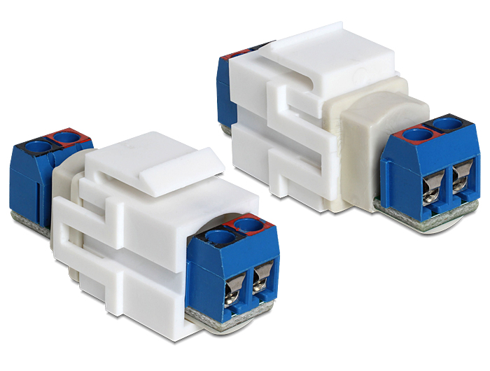 Delock Keystone Modul 2 Pin Terminalblock > Terminalblock weiß #1 