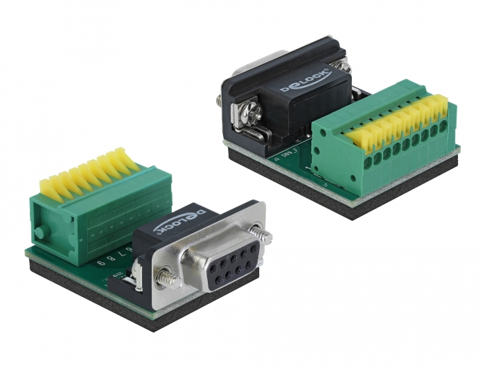 Delock Adapter D-Sub 9 Pin Buchse zu Terminalblock 9 Pin mit Drucktaster #1 