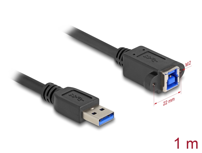 Delock USB 5 Gbps Kabel USB Typ-A Stecker zu USB Typ-B Buchse zum Einbau 1 m schwarz #1 