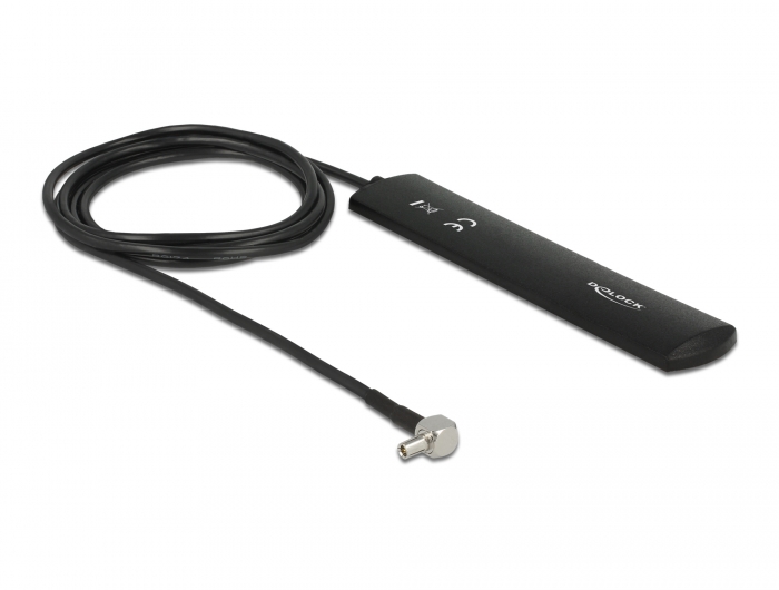 Delock LTE Antenne TS-9 Stecker 90° 3 dBi omnidirektional starr schwarz Klebemontage #1 