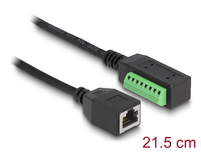 Delock RJ45 Kabel Cat.5e Buchse zu Terminalblock Adapter 21,5 cm #1 