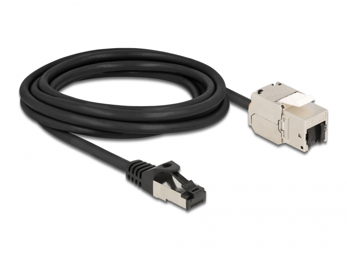 Delock Kabel RJ45 Stecker zu Keystone Modul RJ45 Buchse Cat.6A 3 m schwarz #2 