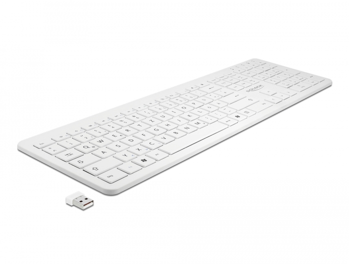 Delock USB Tastatur 2,4 GHz kabellos weiß (flach) #1 