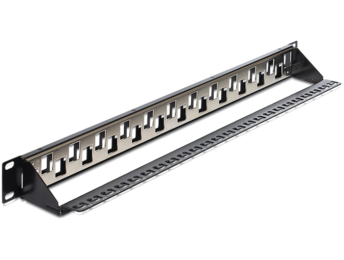 Delock 19″ Keystone Patchpanel 24 Port abgestuft schwarz #2 