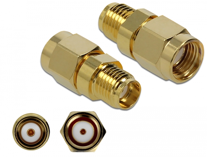 Delock Adapter RP-SMA Stecker zu SMA Buchse 10 GHz #1 