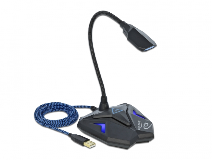 Delock Desktop USB Gaming Mikrofon mit Schwanenhals und Mute Button #1 