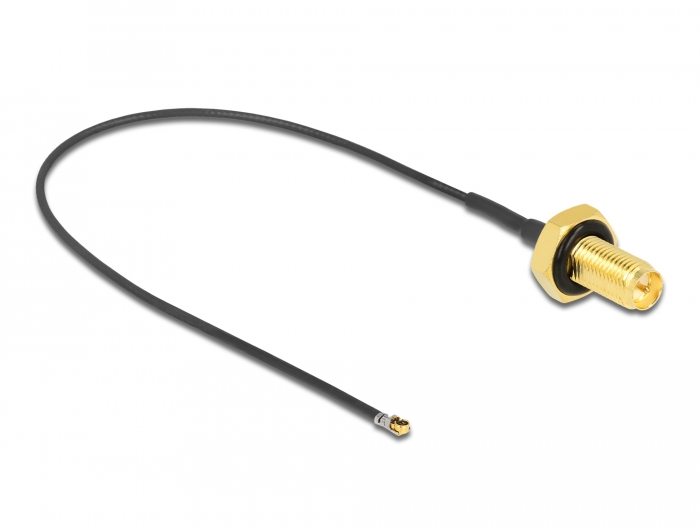 Delock Antennenkabel RP-SMA Buchse zum Einbau zu I-PEX Inc., MHF® 4L LK Stecker 1.37 20 cm Gewindelänge 10 mm spritzwassergeschützt #2 