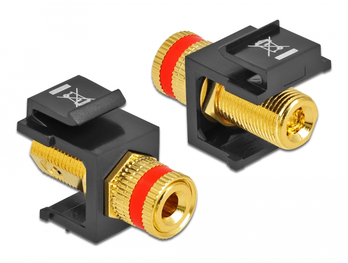 Delock Keystone Modul Polklemme > Gewindebuchse rot / schwarz #1 