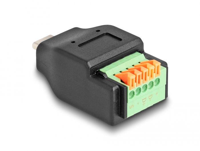 Delock USB Type-C™ 2.0 Stecker zu Terminalblock Adapter mit Drucktaster #2 
