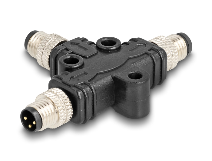 Delock M8 T-Splitter A-kodiert 3 Pin 1 x Stecker zu 2 x Stecker Parallelschaltung #2 