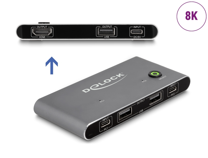 Delock USB-C™ KVM Switch zu HDMI 8K 60 Hz mit USB 2.0 #1 