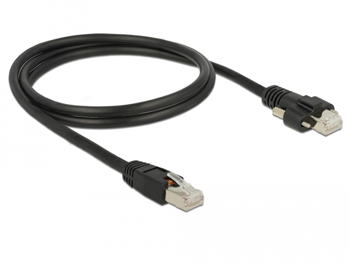 Delock GigE Kamera Kabel RJ45 Stecker zu RJ45 Stecker mit Schrauben Cat.6 S/FTP 1 m #2 