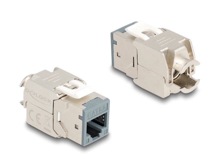 Delock Keystone Modul RJ45 Buchse zu LSA Cat.6A werkzeugfrei grau Set 10 Stück #2 