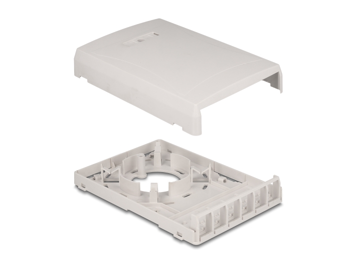 Delock Keystone Leergehäuse Aufputz 6 Port für Glasfaser und Netzwerk weiß #1 