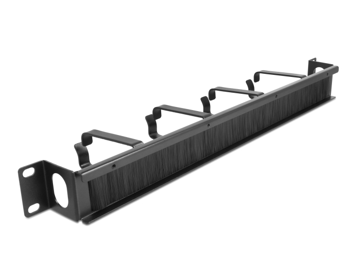 Delock 19″ Kabelmanagement Bürstenleiste mit 4 Bügeln und seitlicher Kabeldurchführung 1 HE schwarz #2 