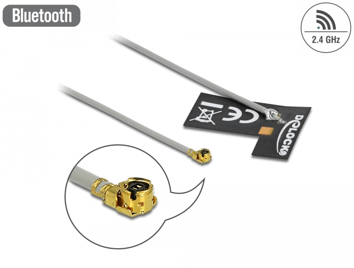 Delock WLAN 802.11 b/g/n Antenne I-PEX Inc., MHF® I Stecker 2 dBi 1.13 10 cm FPC intern Klebemontage #1 