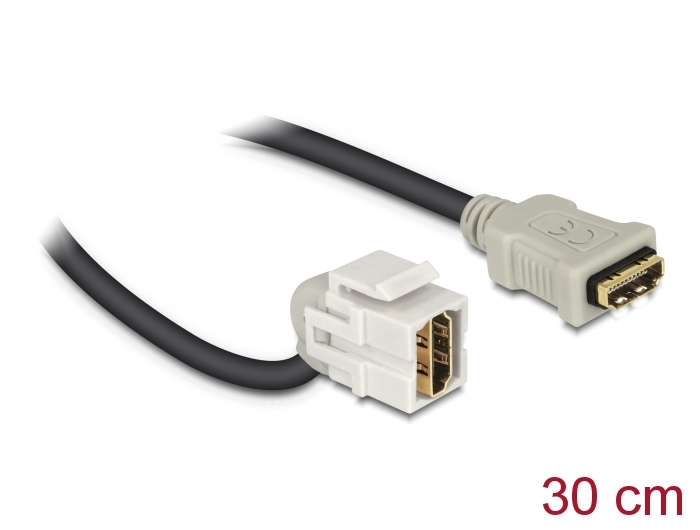 Delock Keystone Modul HDMI Buchse 110° > HDMI Buchse mit Kabel weiß #1 