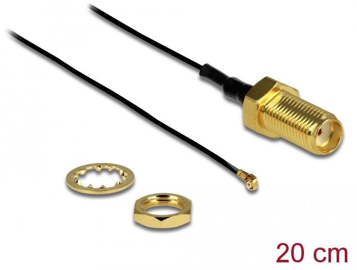 Delock Antennenkabel SMA-Buchse zum Einbau zu MHF® 4 Stecker #2 