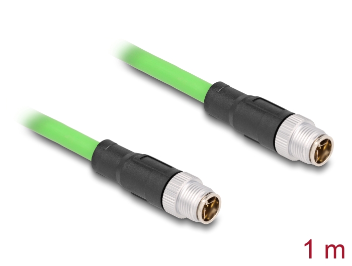 Delock M12 Kabel X-kodiert 8 Pin Stecker zu Stecker PUR (TPU) 1 m #1 