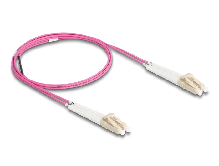 Delock LWL Kabel LC Duplex zu LC Duplex Multimode OM4 winkelbar 1 m #2 