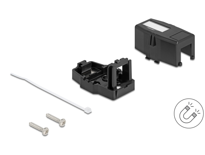 Delock Keystone Leergehäuse 1 Port mit magnetischer Unterseite, schwarz #1 