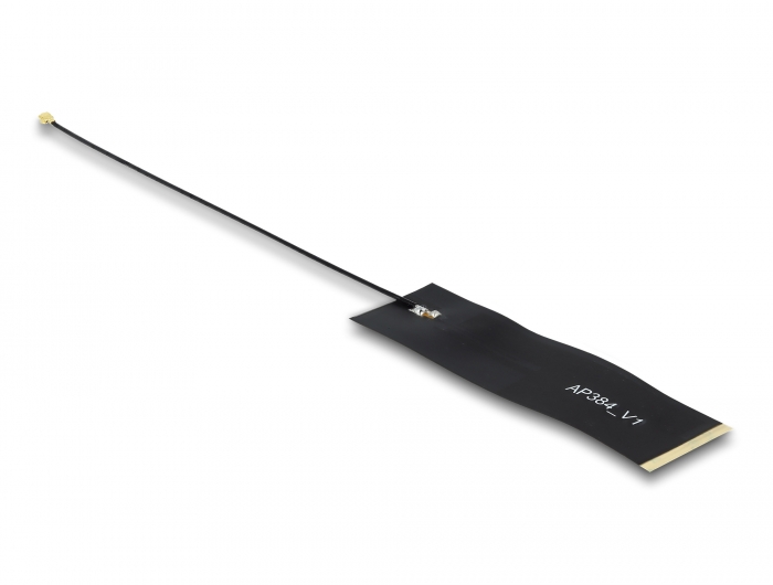 Delock LoRa Antenne 863 - 928 MHz I-PEX Inc., MHF® 4 Stecker 1,68 dBi 15 cm 1.13 FPC schwarz Klebemontage #2 