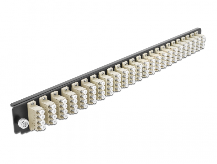 Delock 19″ LWL Spleißbox Frontblende 24 Port LC Quad beige #2 