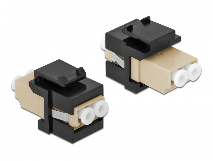 Delock Keystone Modul LC Duplex Buchse zu LC Duplex Buchse beige / schwarz #2 