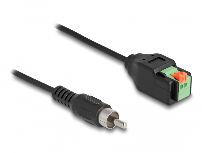 Delock Kabel Cinch Stecker zu Terminalblock Adapter mit Drucktaster 15 cm #1 